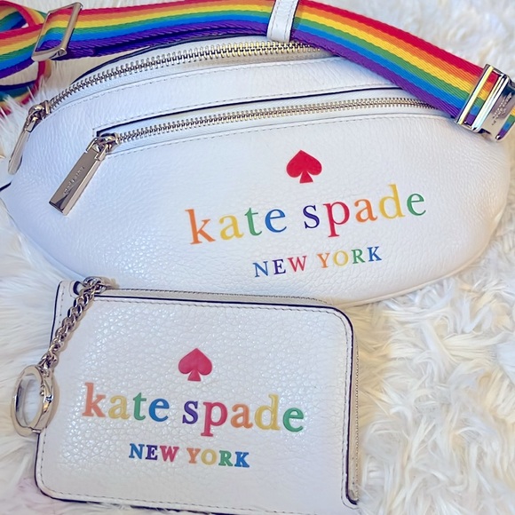 kate spade Handbags - KATE SPADE Rainbow Limited Edition Rainbow Belt Bag w/Zip Card Holder